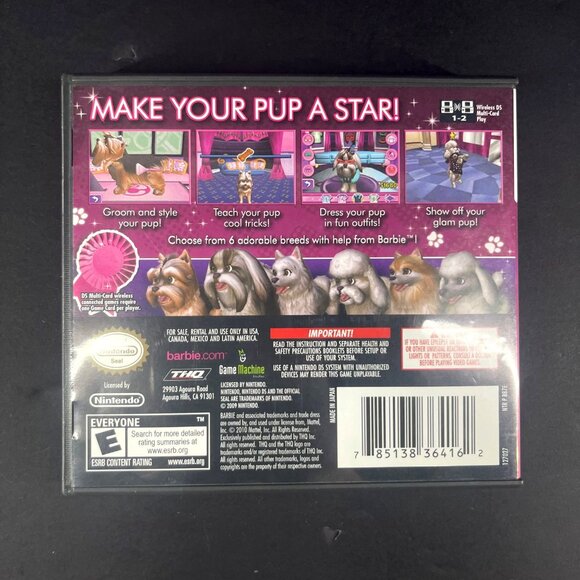 Barbie Groom And Glam Pups Nintendo DS Game Complete With Manual - Picture 3 of 3